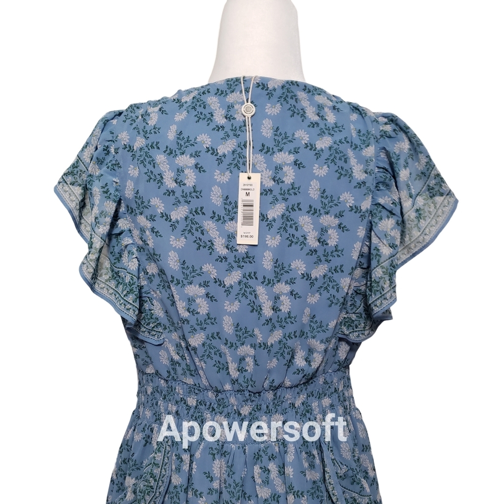 Max Studio Blue Floral Summer Maxi Hi-Low Dress - Picture 7 of 11